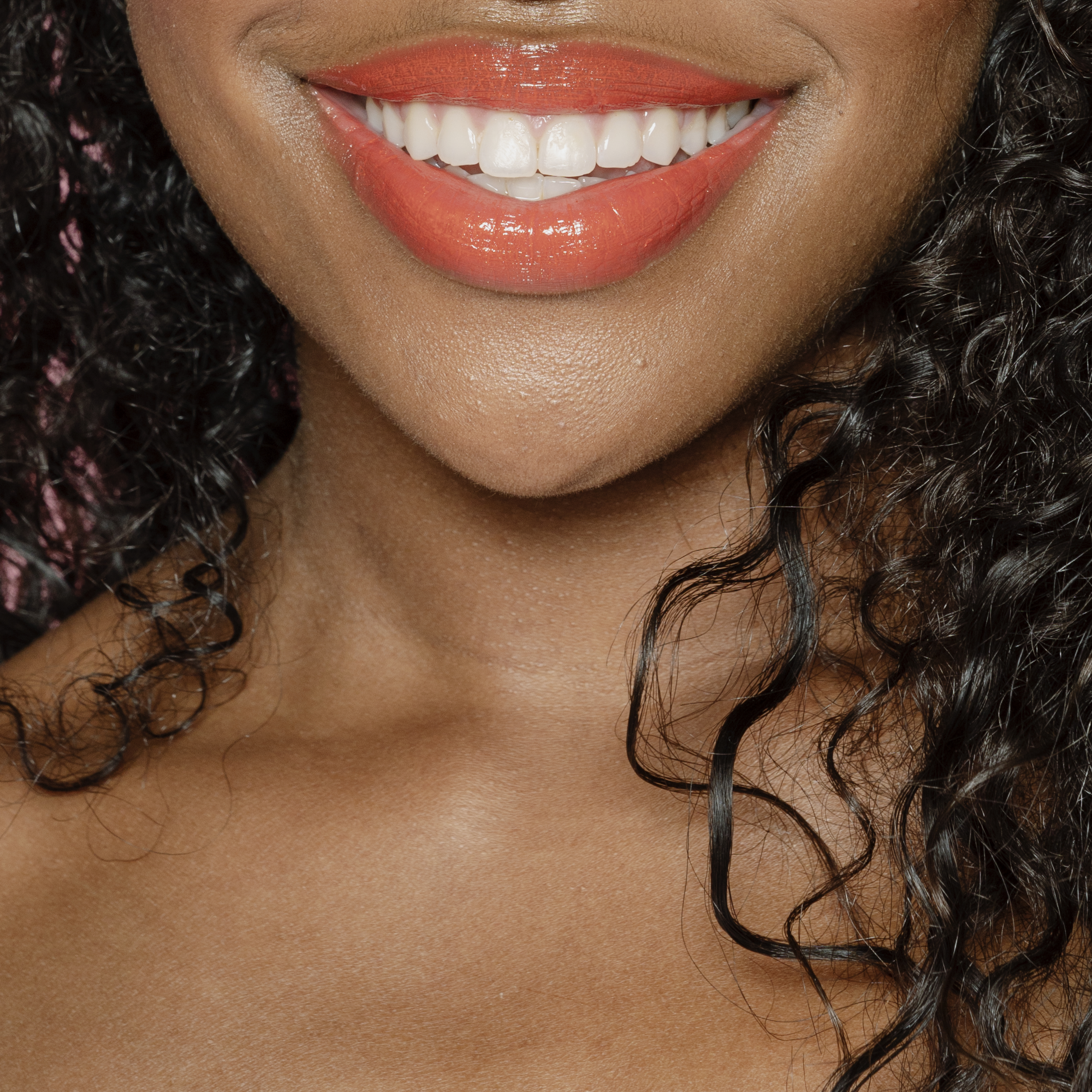 Smiling patient after whitening